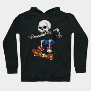 Funny Skeleton Rolling On Skateboard! Hoodie